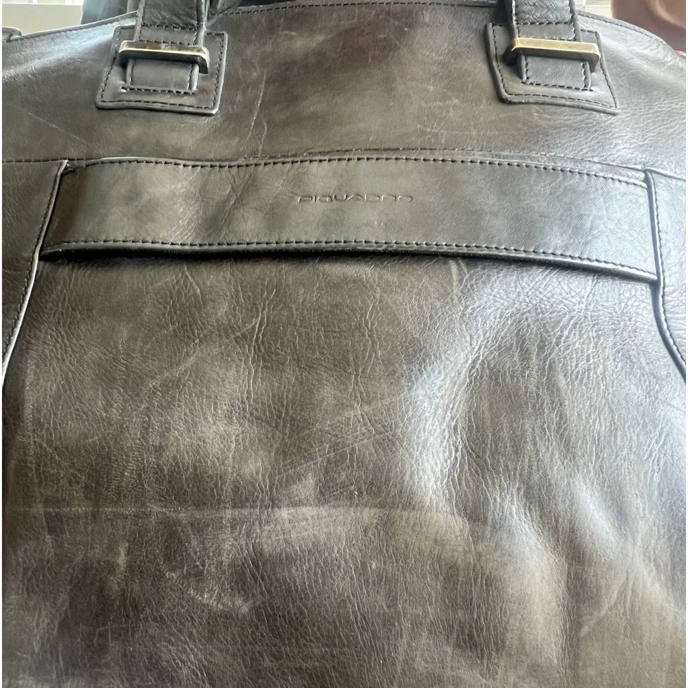 Classic Black Leather Briefcase Travel Bag - Unbranded